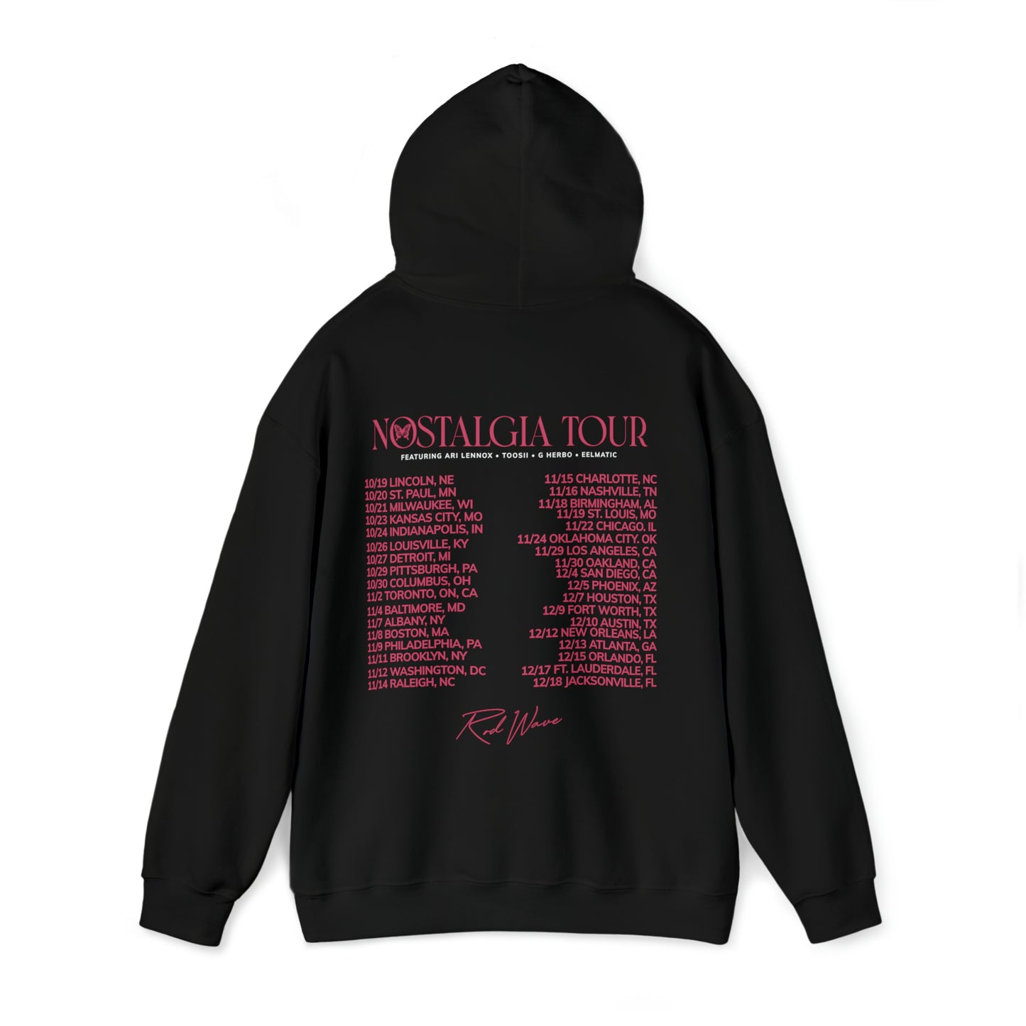 Pink Rod Wave Nostalgia Tour Hooded Sweatshirt