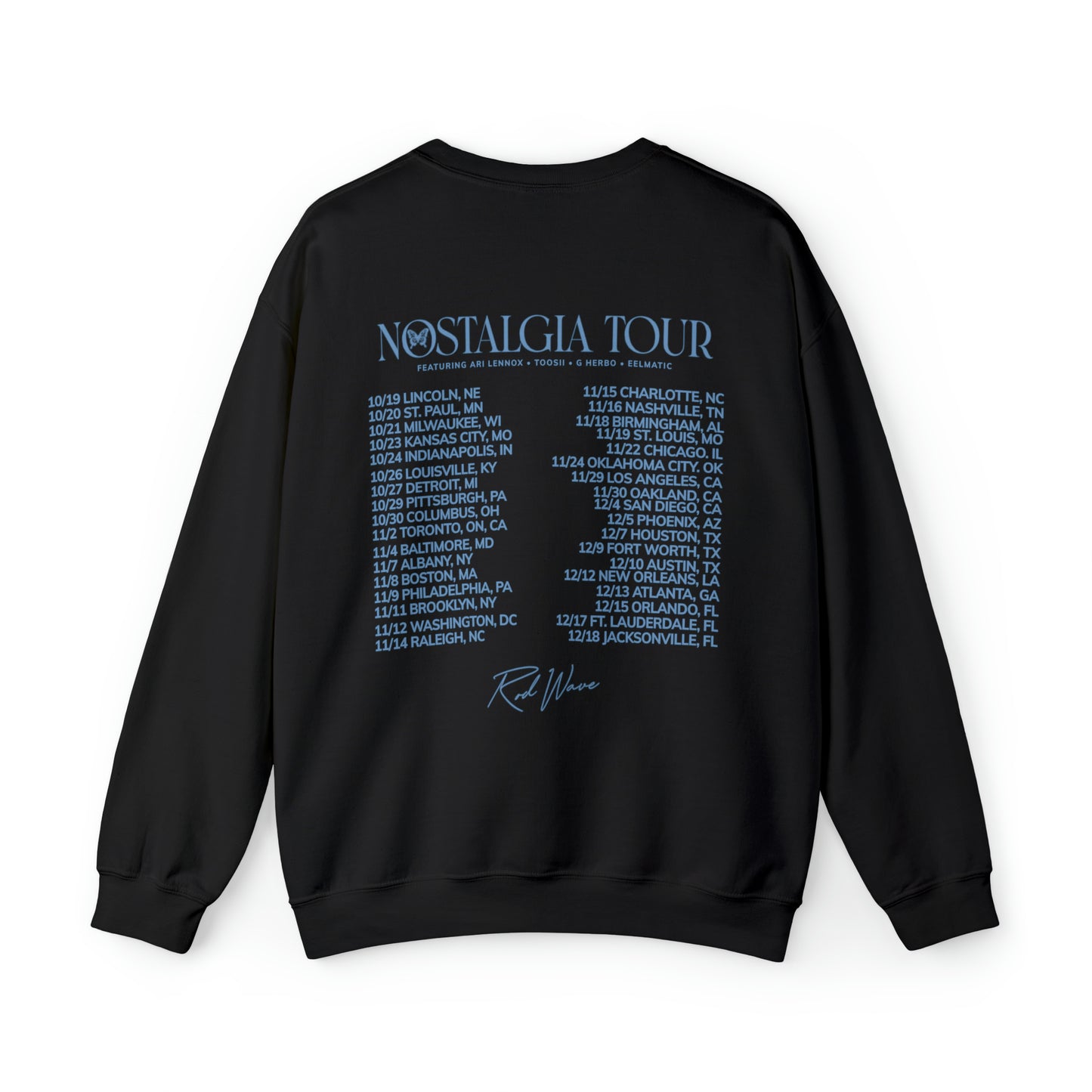 Blue Rod Wave Nostalgia Tour Crewneck Sweatshirt