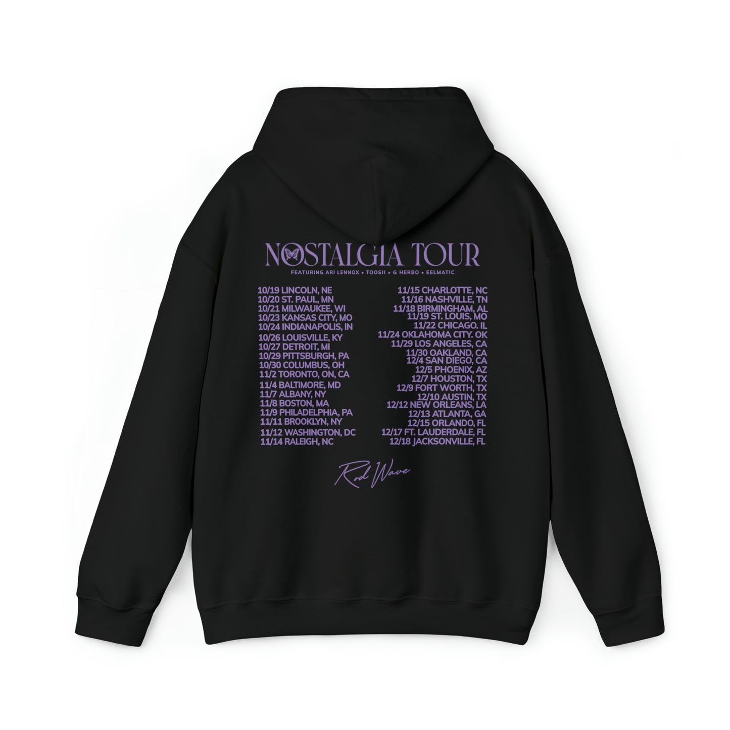 Purple Rod Wave Nostalgia Tour Hooded Sweatshirt