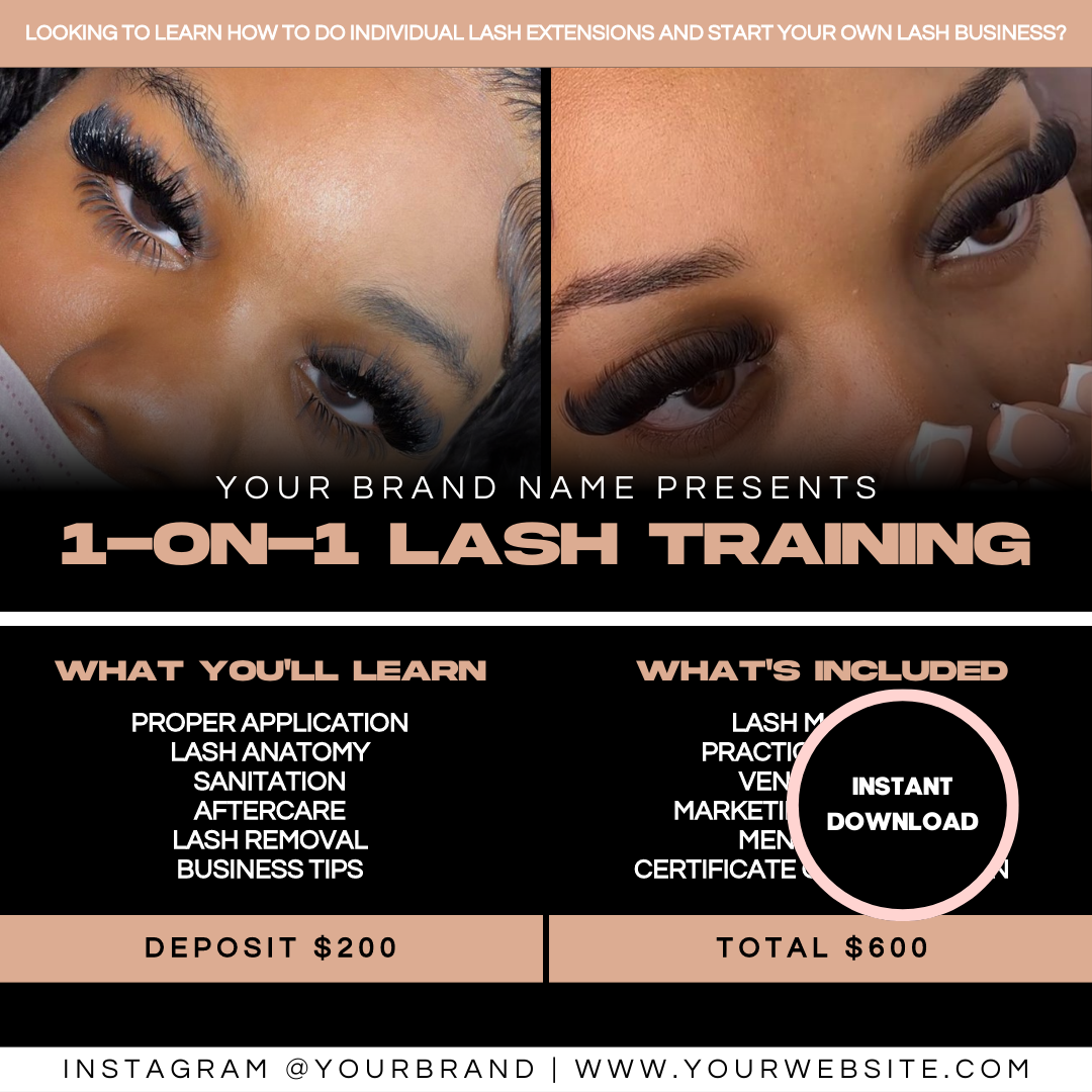 Lash Training - Lash Tech Pre-Made Template Design