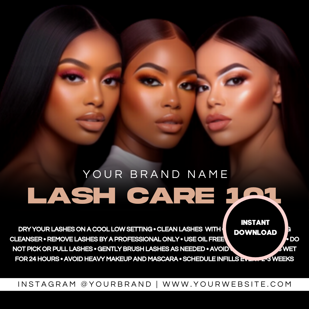 Lash Aftercare - Lash Tech Pre-Made Template Design