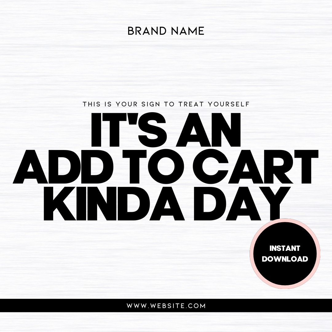 Add To Cart - Black & White Pre-Made Template Design